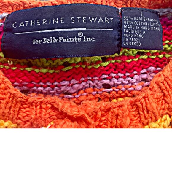 Catherine Stewart for Belle Pointe Colorful Cardigan Size L - Picture 3 of 3